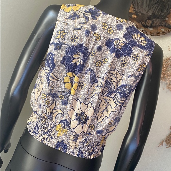 RACHEL Rachel Roy Floral Wrap Blouse - Blue and Yellow - Picture 7 of 10